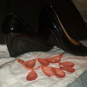 Clark's Patent Leather Wedges